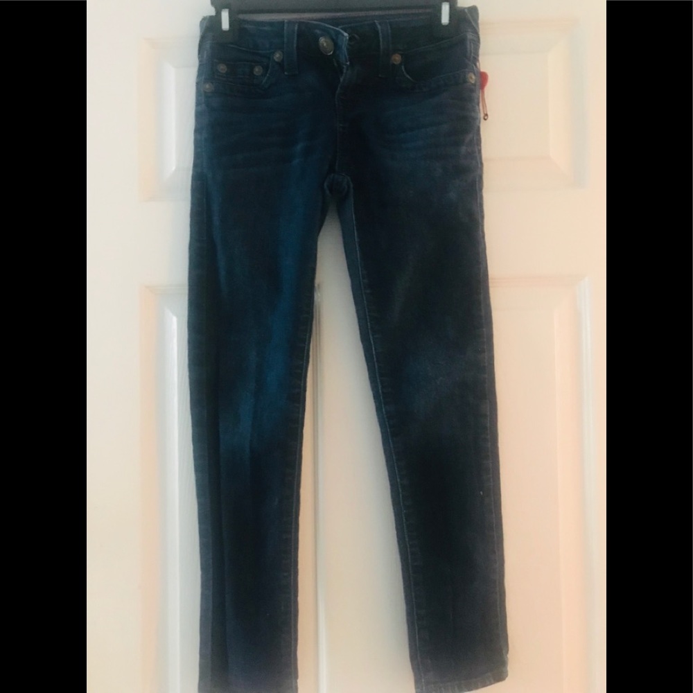 Dark blue designer jeans
